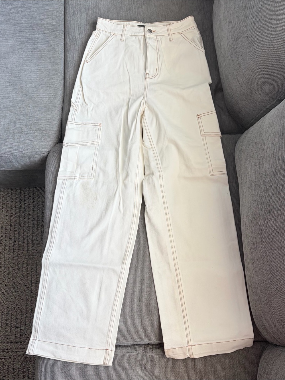 Wild Fable Wide Leg Cargo Pants Cream White Size XS